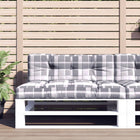 Pallet cushions 2 pcs diamond pattern fabric grey