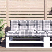 Palletkussens 2 st grijs ruitpatroon 120x80cm