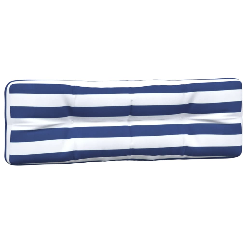 Palletkussens 2 St Stof Gestreept En Blauw En Wit 120 x 80 x 12 cm