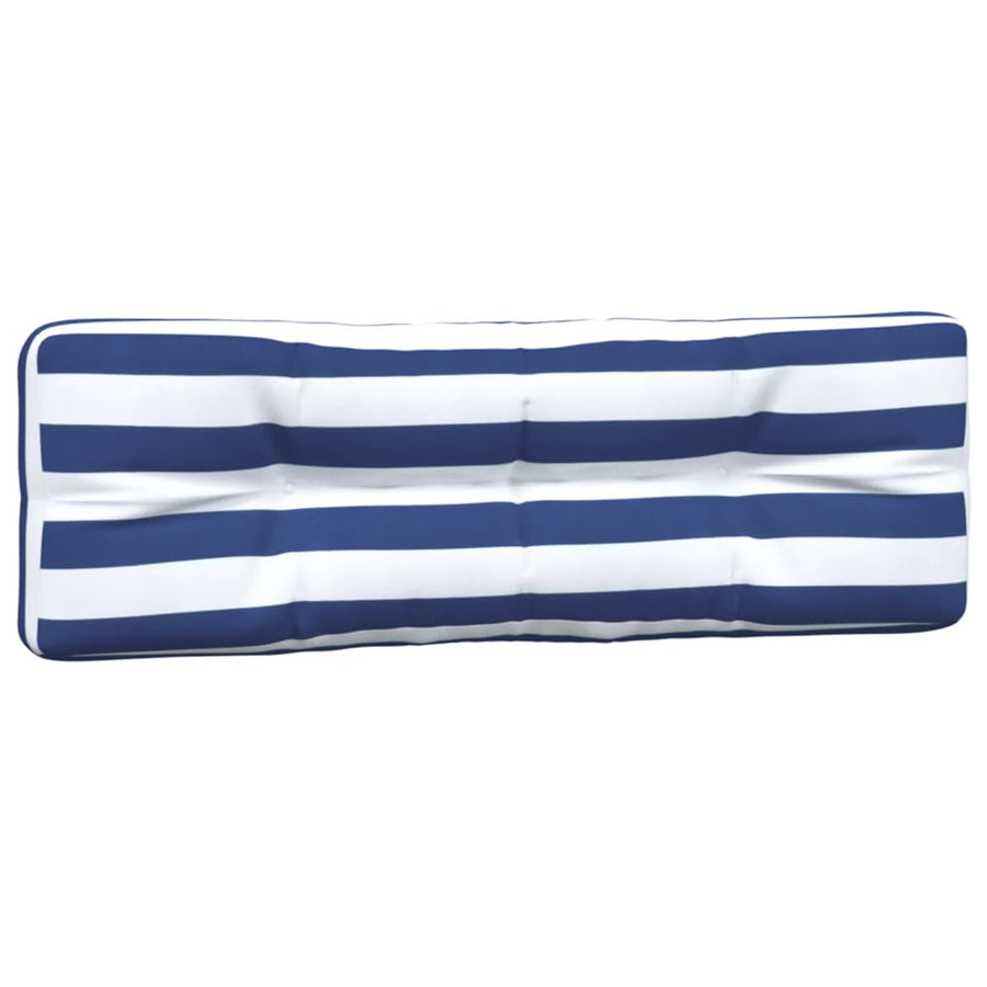 Palletkussens 2 St Stof Gestreept En Blauw En Wit 120 x 80 x 12 cm