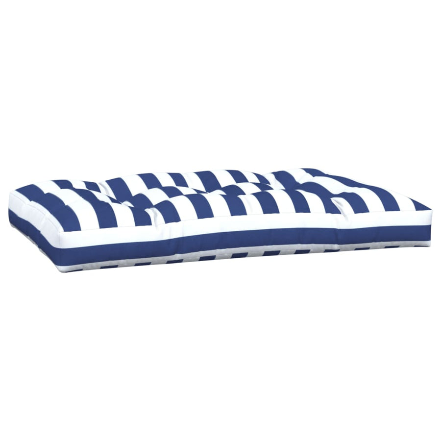 Palletkussens 2 St Stof Gestreept En Blauw En Wit 120 x 80 x 12 cm