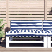 Palletkussens 2 St Stof Gestreept En Blauw En Wit 120 x 80 x 12 cm