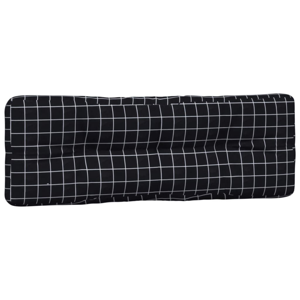 Palletkussens 2 st stof ruitpatroon zwart 120 x 80 x 12 cm Zwart en wit