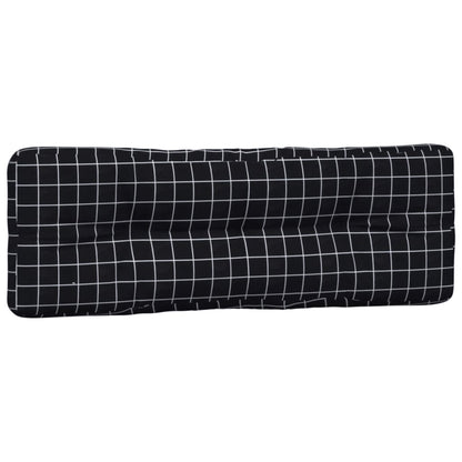 Palletkussens 2 st stof ruitpatroon zwart 120 x 80 x 12 cm Zwart en wit