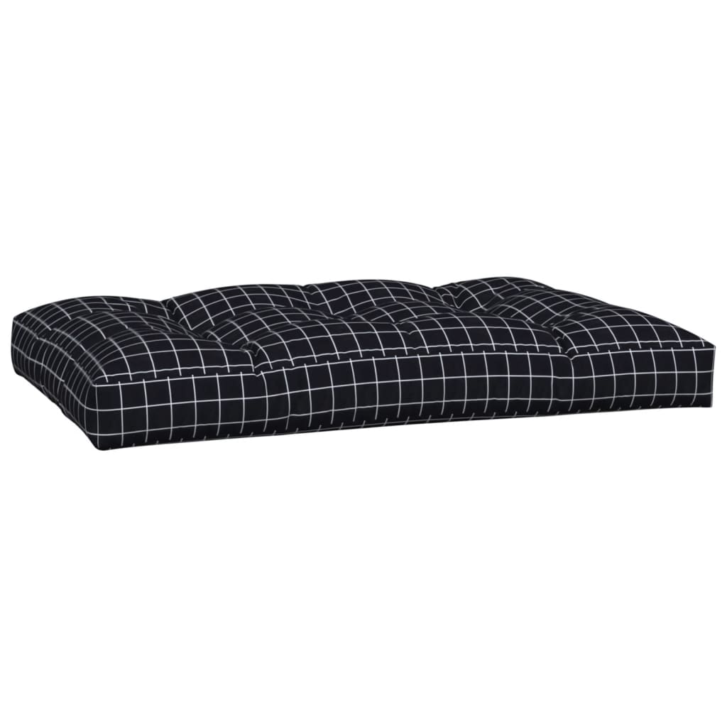Palletkussens 2 st stof ruitpatroon zwart 120 x 80 x 12 cm Zwart en wit
