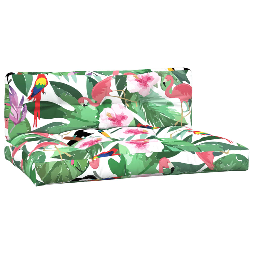 Palletkussens 2 st stof meerkleurig 120 x 80 x 12 cm Groen en roze