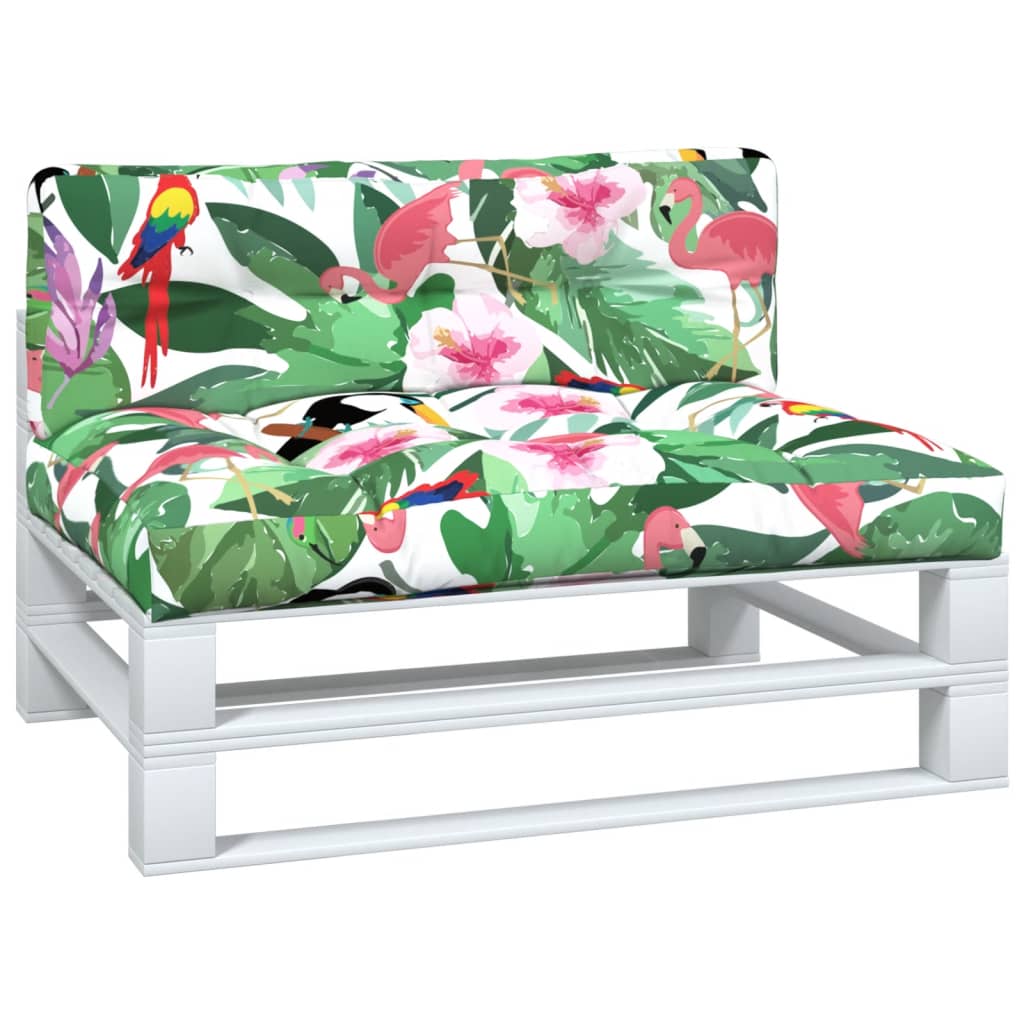 Palletkussens 2 st stof meerkleurig 120 x 80 x 12 cm Groen en roze