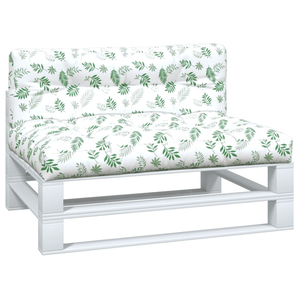 Palletkussens 2 st stof bladpatroon