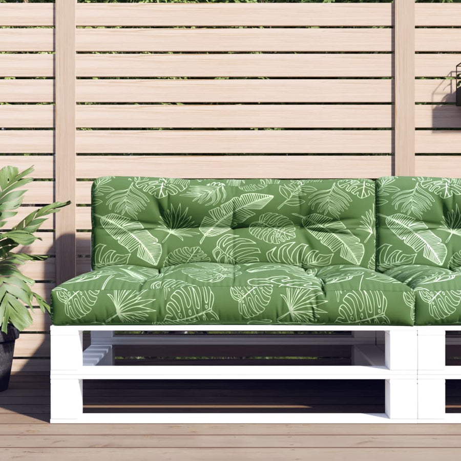 Palletkussens 2 st stof bladpatroon 120 x 80 x 12 cm Bladontwerp