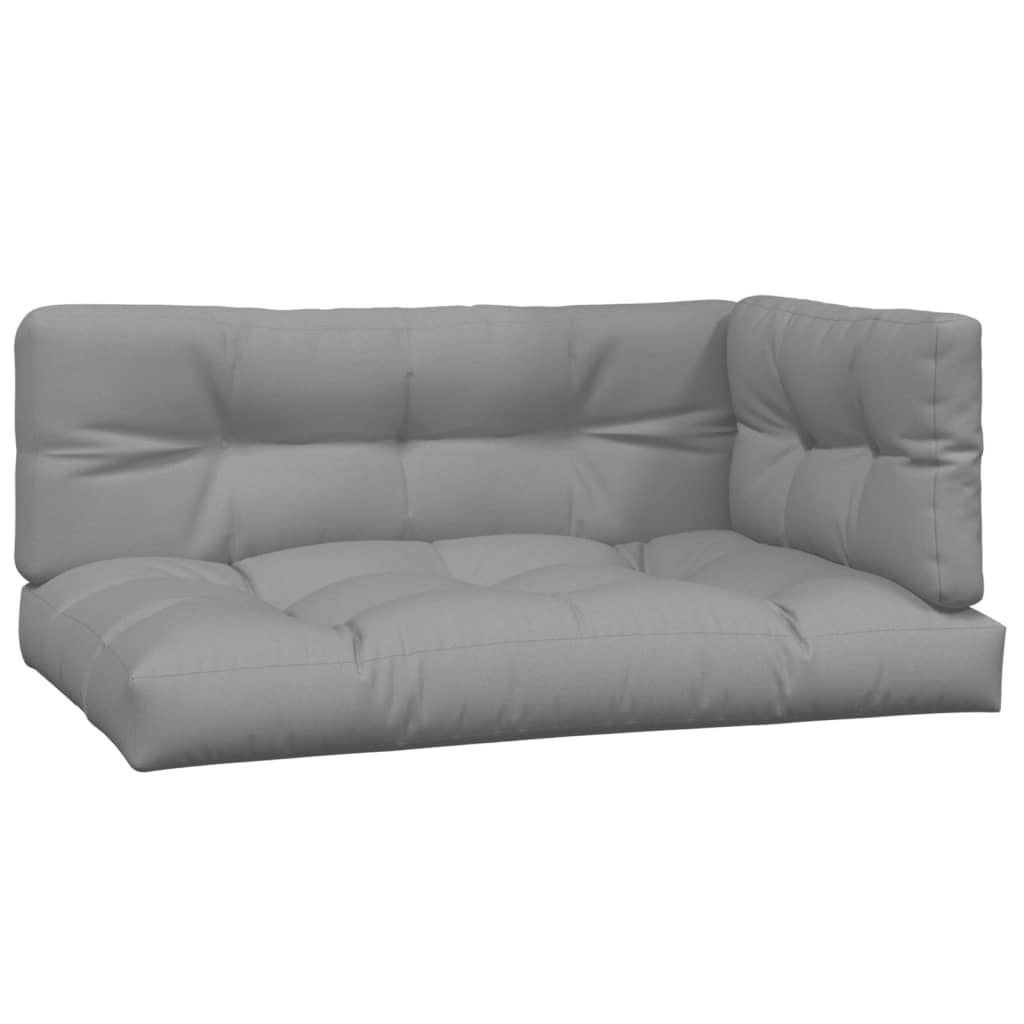 Palletkussens 3 st stof grijs