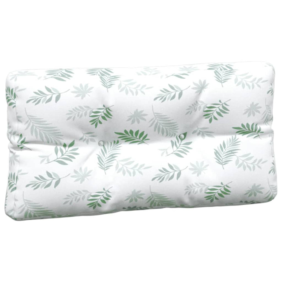 Palletkussens Bladpatroon Stof  Wit en groen