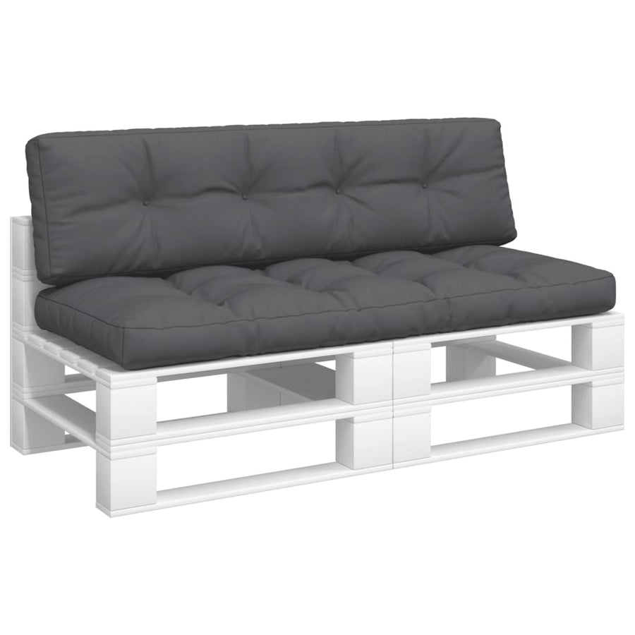 Palletkussens 2 st stof antracietkleurig