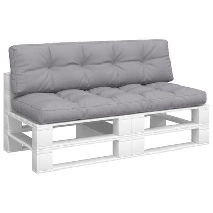 Palletkussens 2 st stof grijs