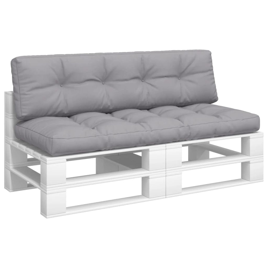 Palletkussens 2 st stof grijs