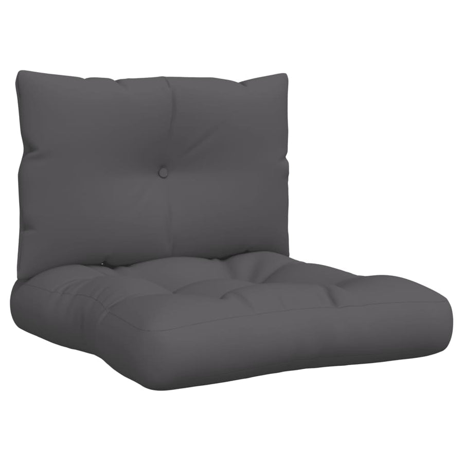 Palletkussens 2 st stof antracietkleurig
