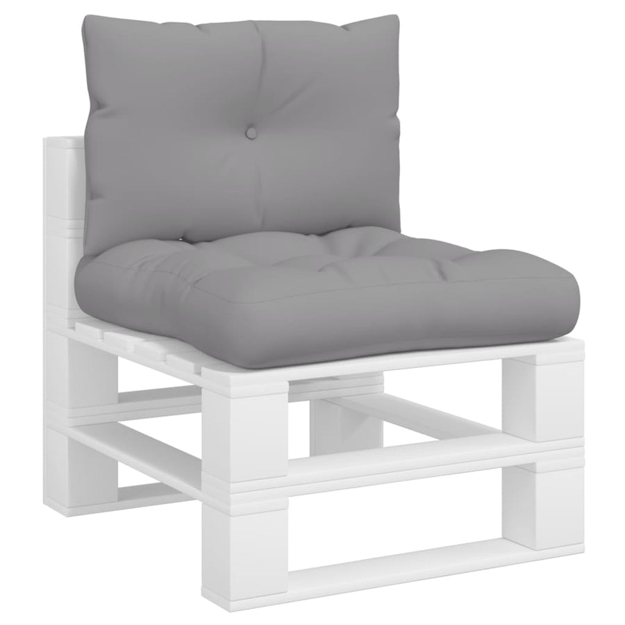 Palletkussens 2 st stof grijs