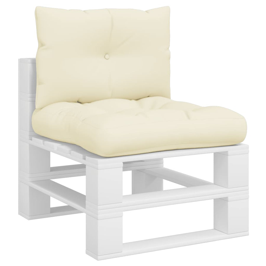 Palletkussens 2 st stof crèmekleurig