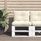 Palletkussens 2 st crèmekleurig 60x61.5x10 cm & 60x38x13 cm