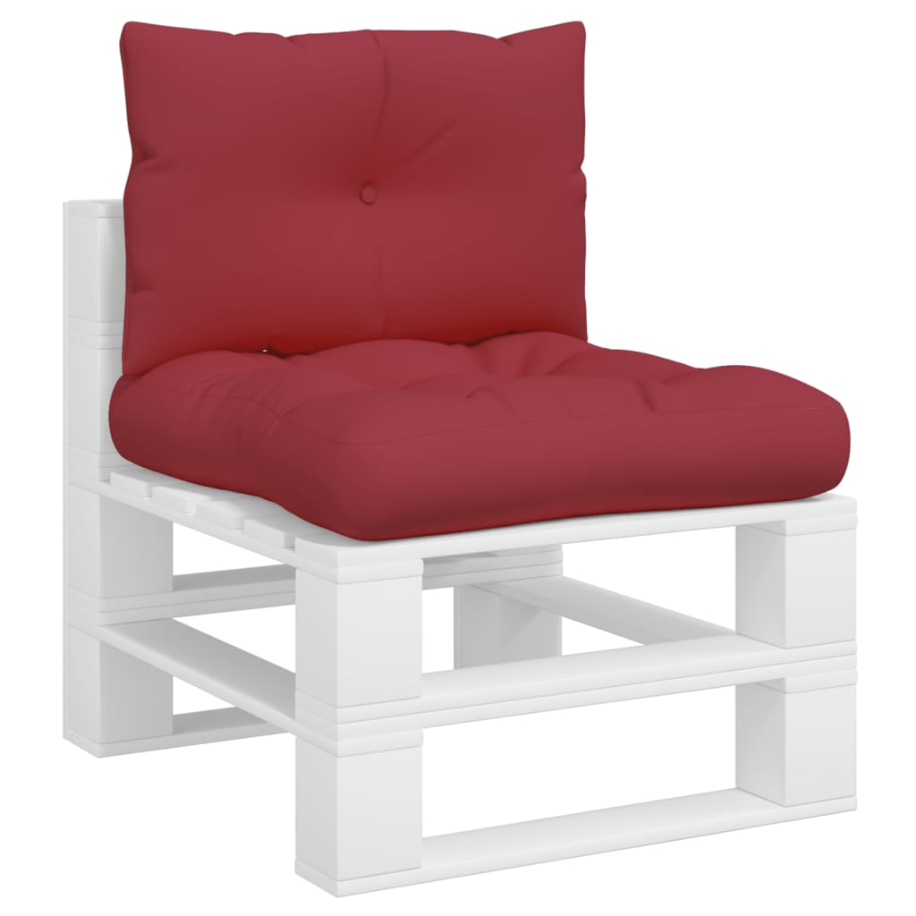 Palletkussens 2 st stof wijnrood