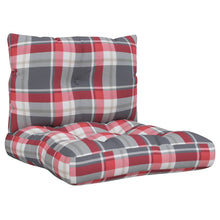 Palletkussens 2 st stof ruitpatroon rood