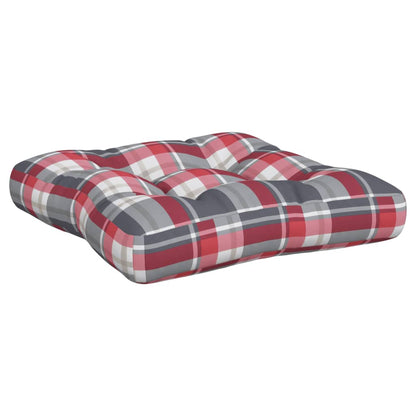 Palletkussens 2 st stof ruitpatroon rood