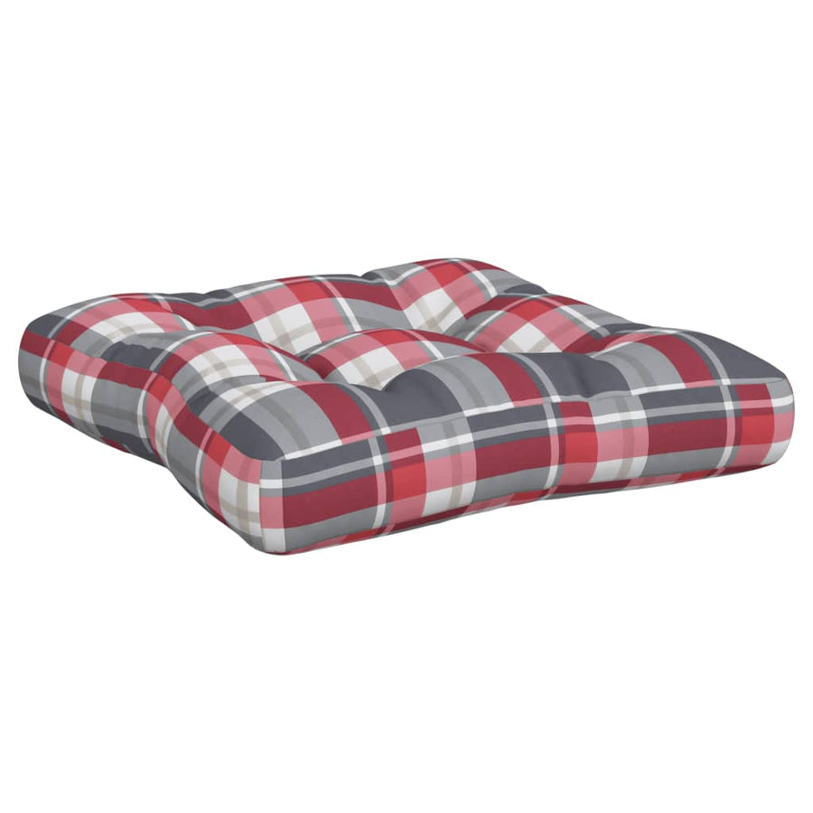 Palletkussens 2 st stof ruitpatroon rood