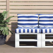 Palletkussens 2 st wit blauw gestreept
