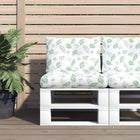 Palletkussens 2 stuks groen bladpatroon