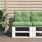 Pallet cushions set of 2 leaf pattern oxford fabric