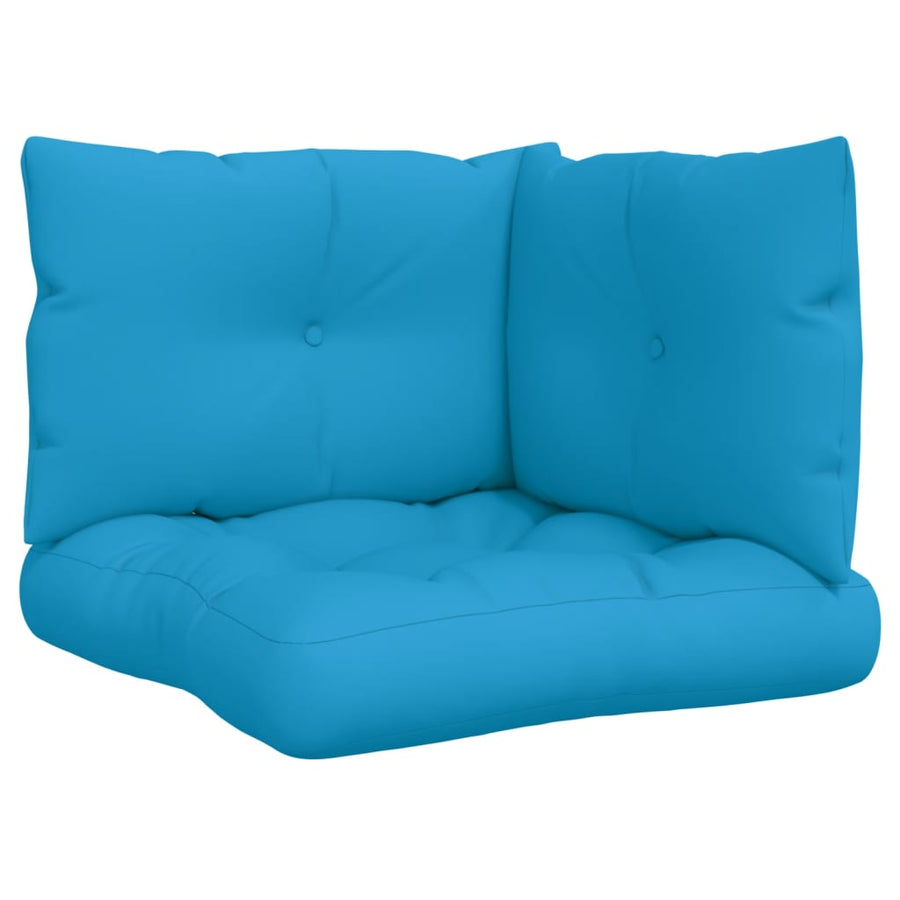 Palletkussens 3 st stof blauw
