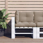 Palletkussens set 3 st taupe polyester