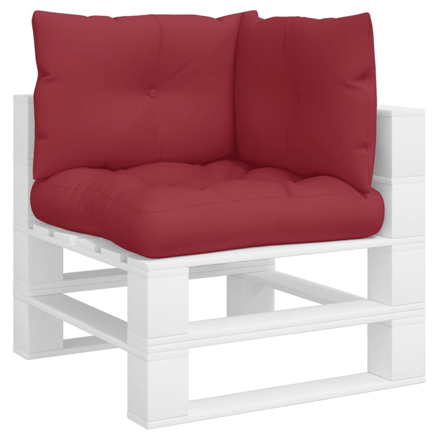 Palletkussens 3 st stof wijnrood
