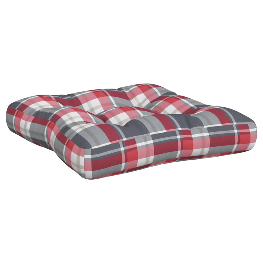 Palletkussens 3 st ruitpatroon stof rood