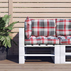 Palletkussens 3 st rood ruitpatroon