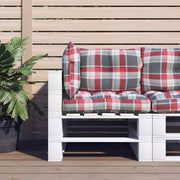 Pallet cushions 3 pcs diamond pattern fabric red