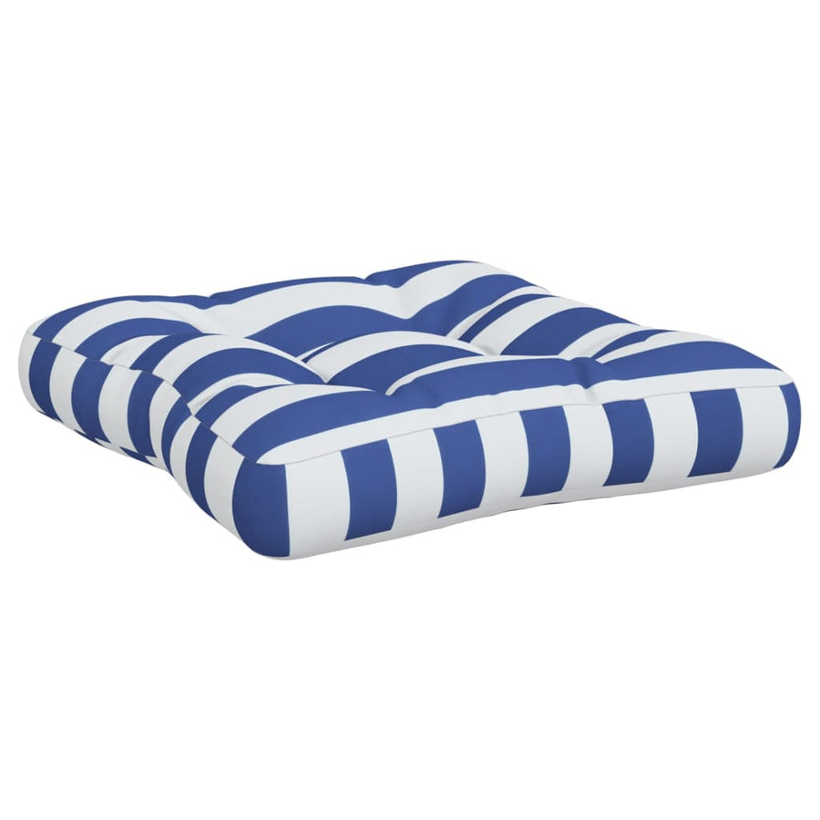 Palletkussens 3 st gestreept oxford stof wit en blauw 1 Blauw en wit