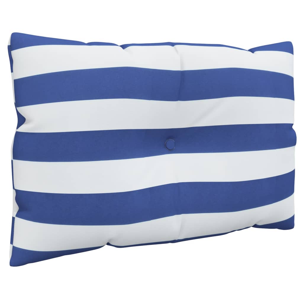 Palletkussens 3 st gestreept oxford stof wit en blauw 1 Blauw en wit