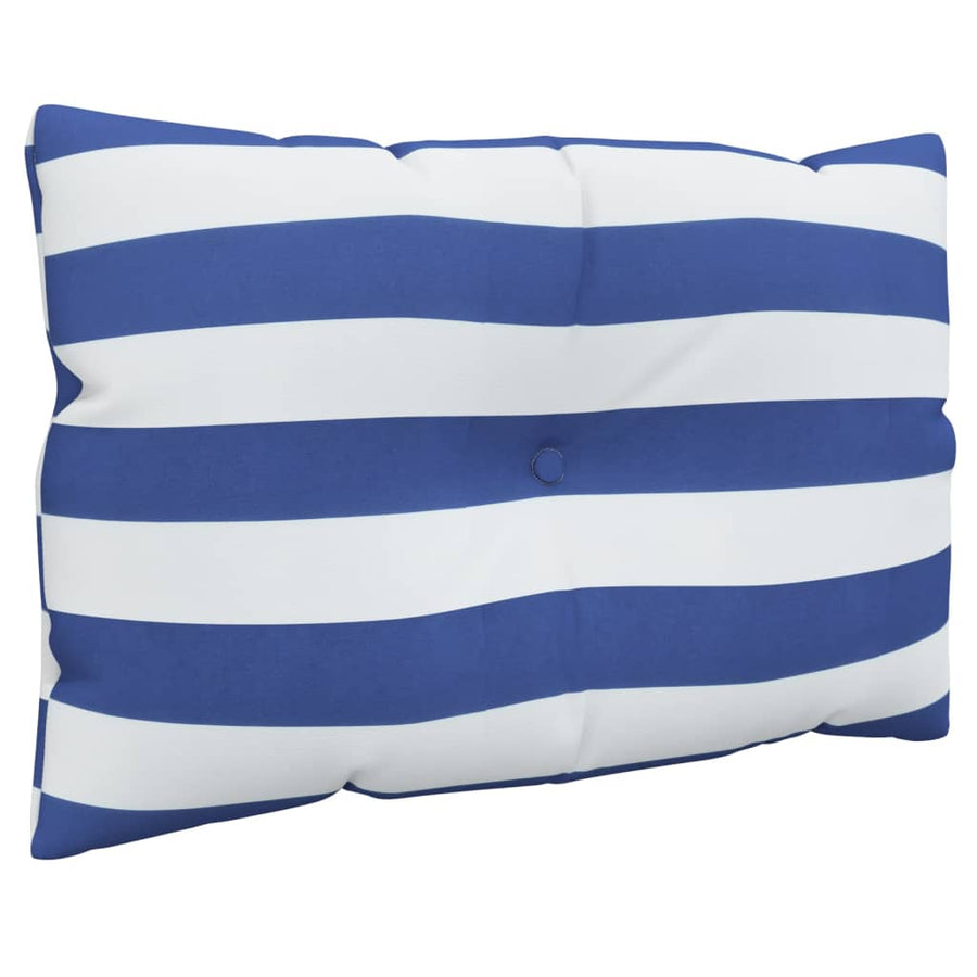 Palletkussens 3 st gestreept oxford stof wit en blauw 1 Blauw en wit