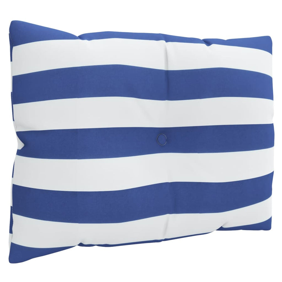 Palletkussens 3 st gestreept oxford stof wit en blauw 1 Blauw en wit