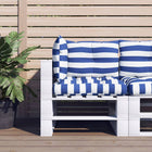 Palletkussens 3 st wit blauw gestreept