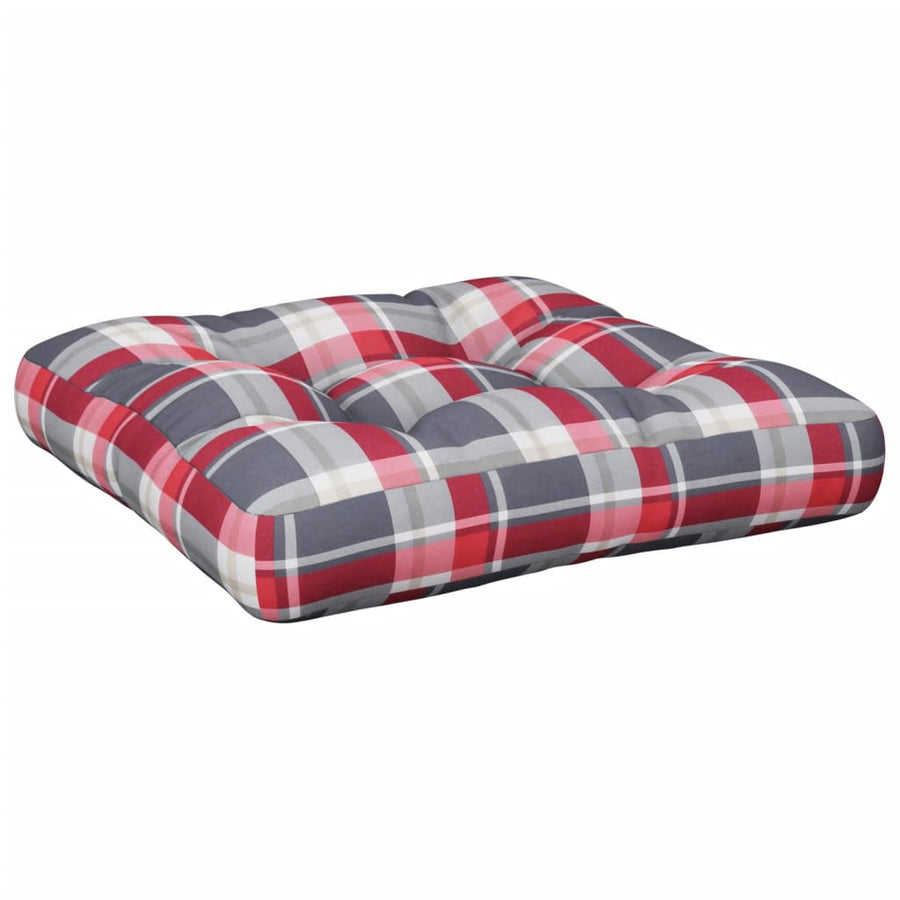 Palletkussen stof ruitpatroon rood