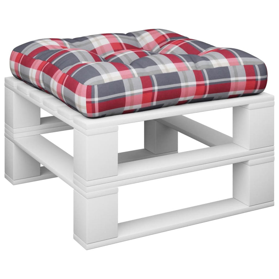 Palletkussen stof ruitpatroon rood