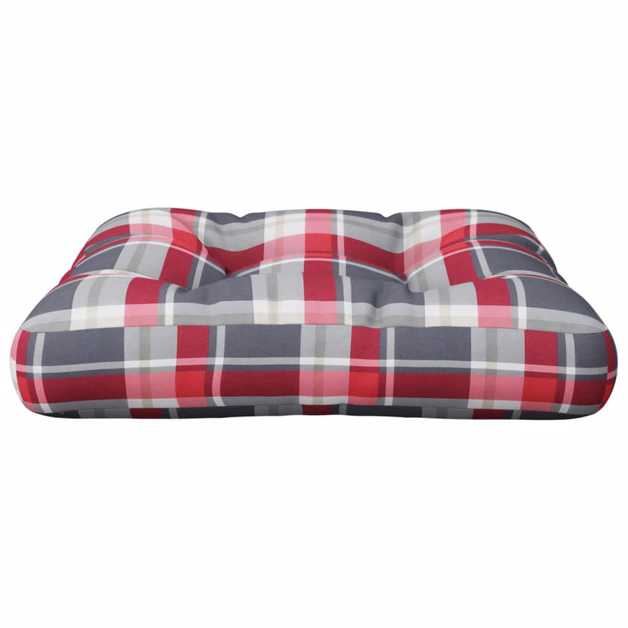 Palletkussen stof ruitpatroon rood