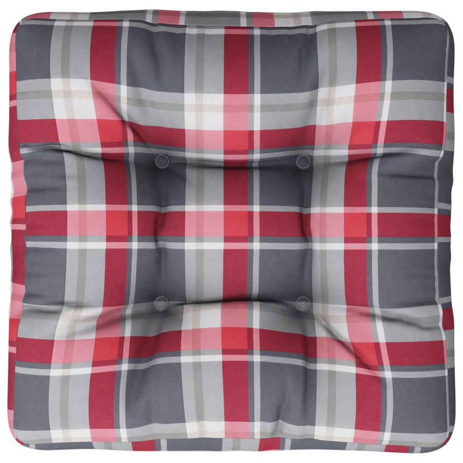 Palletkussen stof ruitpatroon rood