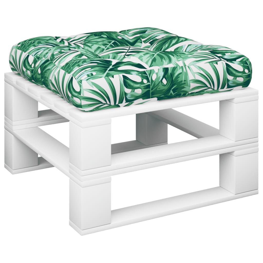 Palletkussen 58x58x10 cm cm stof bladpatroon