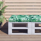 Palletkussen 58x58x10 cm bladpatroon polyester