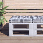 Palletkussen 58x58x10 cm grijs ruitpatroon