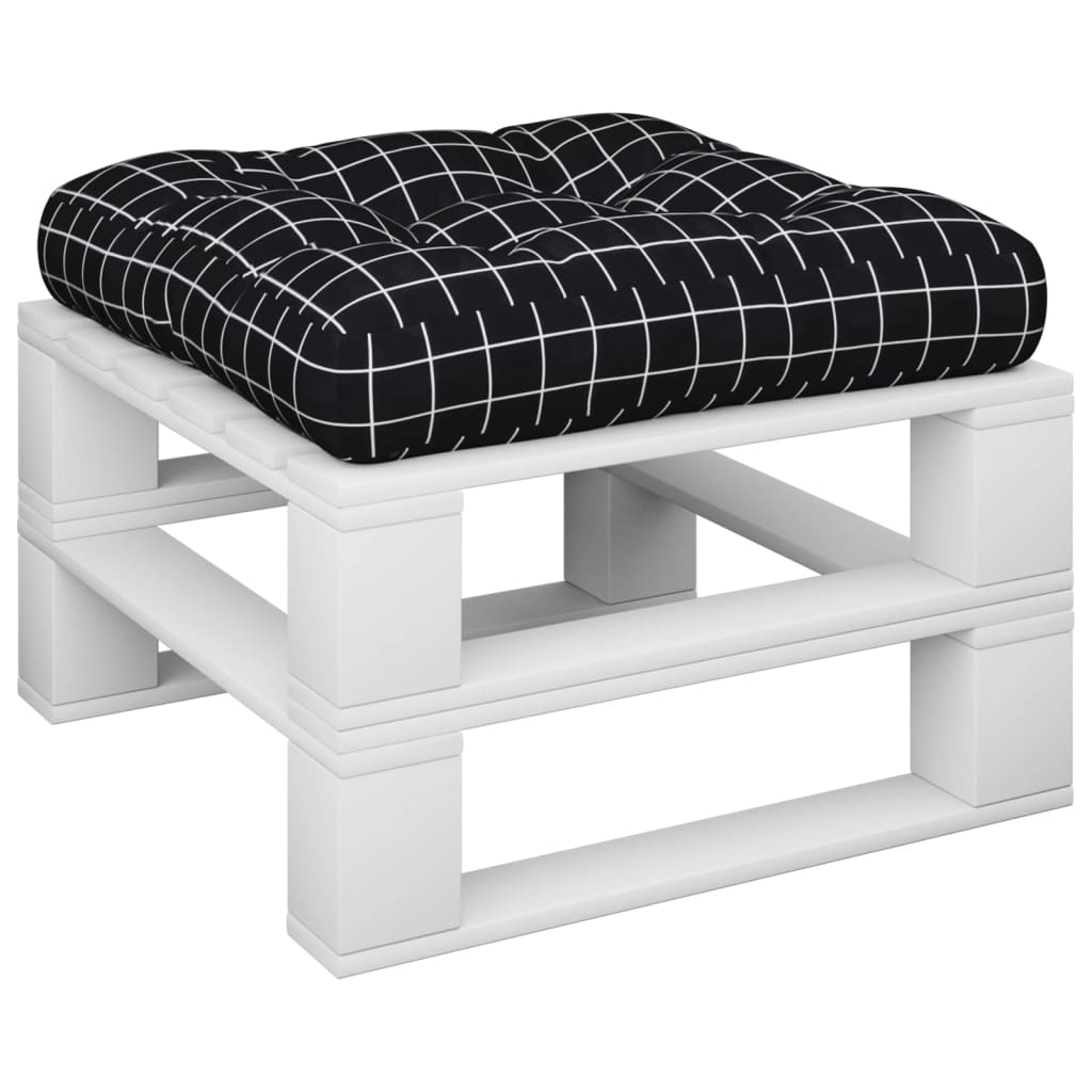 Palletkussen Ruitpatroon 58X58X10 Cm Oxford Stof Zwart 1