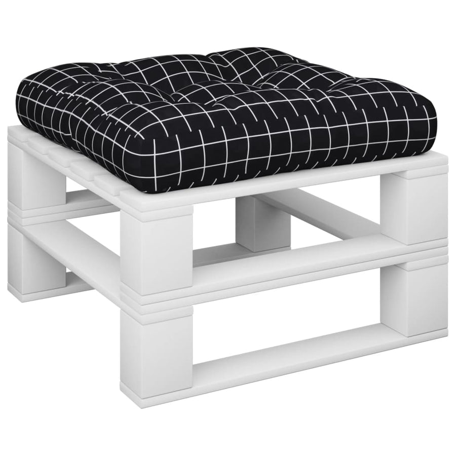 Palletkussen Ruitpatroon 58X58X10 Cm Oxford Stof Zwart 1