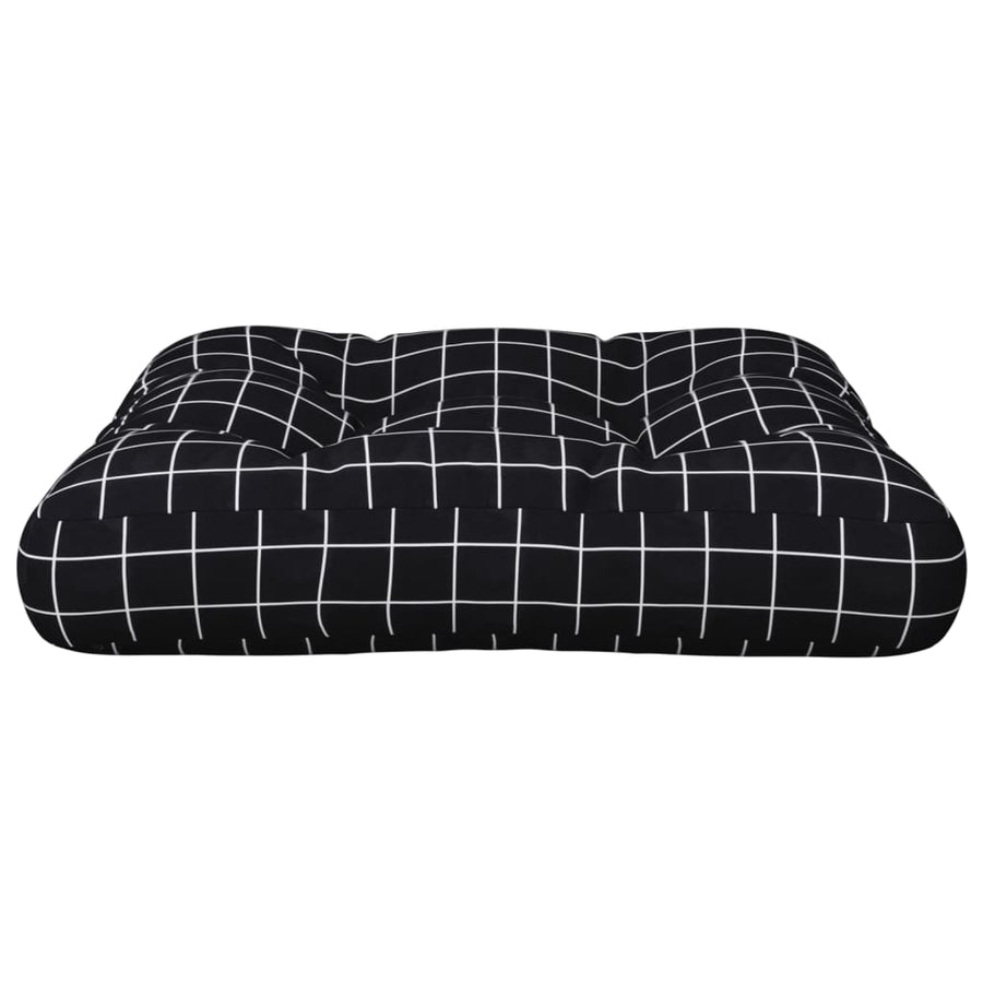 Palletkussen Ruitpatroon 58X58X10 Cm Oxford Stof Zwart 1